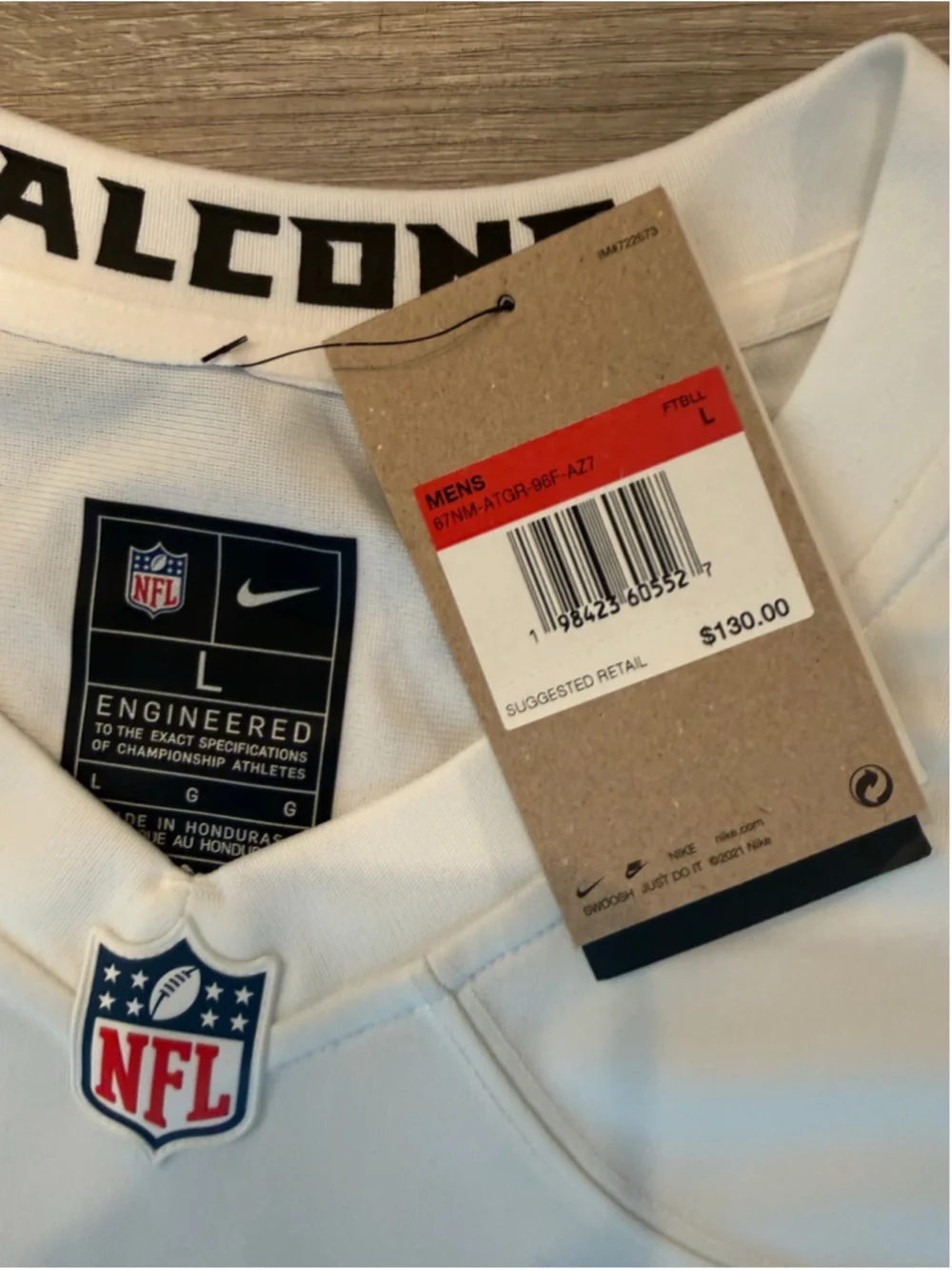 Men's Nike Atlanta Falcons Michael Penix Jr. #9 White Jersey Size L